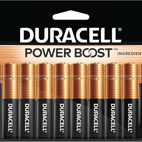 Duracell Coppertop AA Batteries with Power Boost Ingredients, 20 Count Pack Double A Battery with Long-lasting Power, Alkaline AA Battery for Household and Office Devices