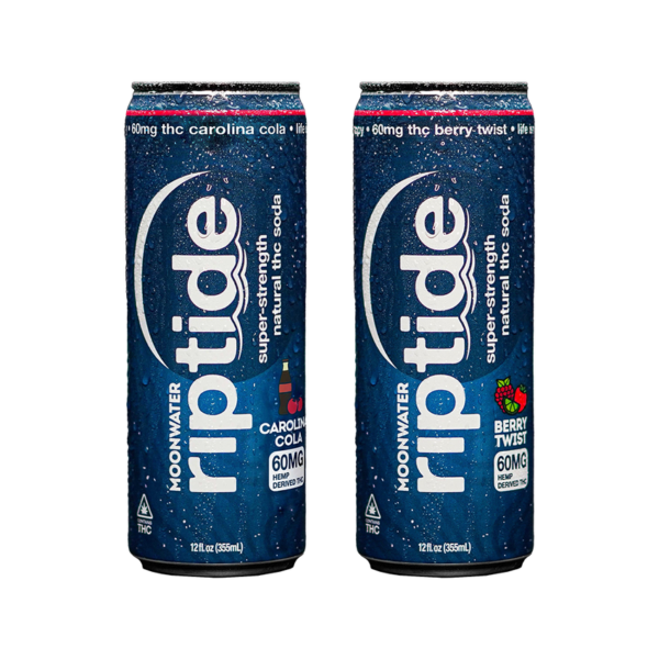 Moonwater Riptide Natural Hemp-Derived D9 THC Infused Soda | 12oz | 60mg | 24ct Case