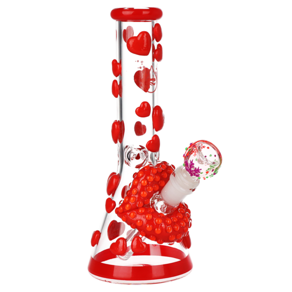 Pulsar Kiss My Lips Glow in the Dark Beaker Glass Water Pipe | 9.75" | 14mm F