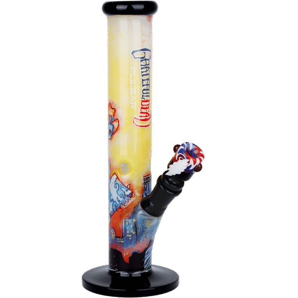 The Grateful Dead x Pulsar Inside Print Straight Tube Glass Water Pipe | Freedom's Torch | 11.25" | 14mm F